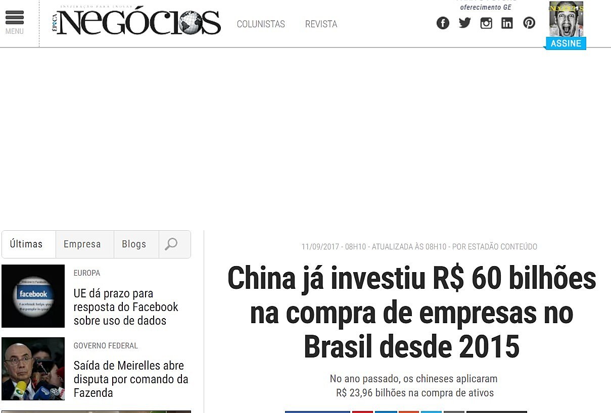 China j investiu R$ 60 bilhes na compra de empresas no Brasil desde 2015